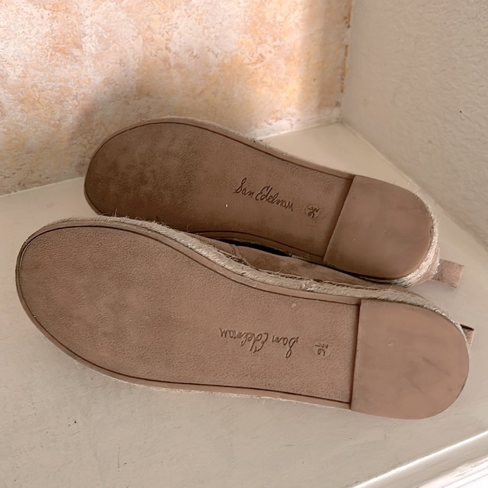 Sam Edelman Women SlipOn Espadrille Shoes Coastal Beach Flats Tan 9.5 Suede - Picture 8 of 10